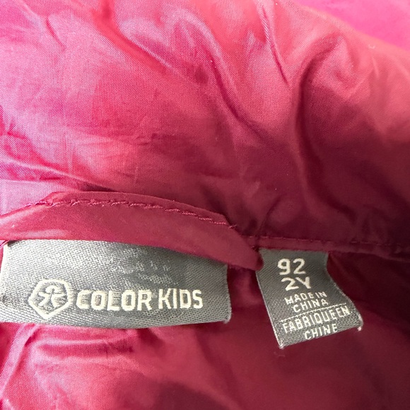 Color Kids  Toddler Quilted Packable Jacket, fuchsia Size 2 - Picture 6 of 7